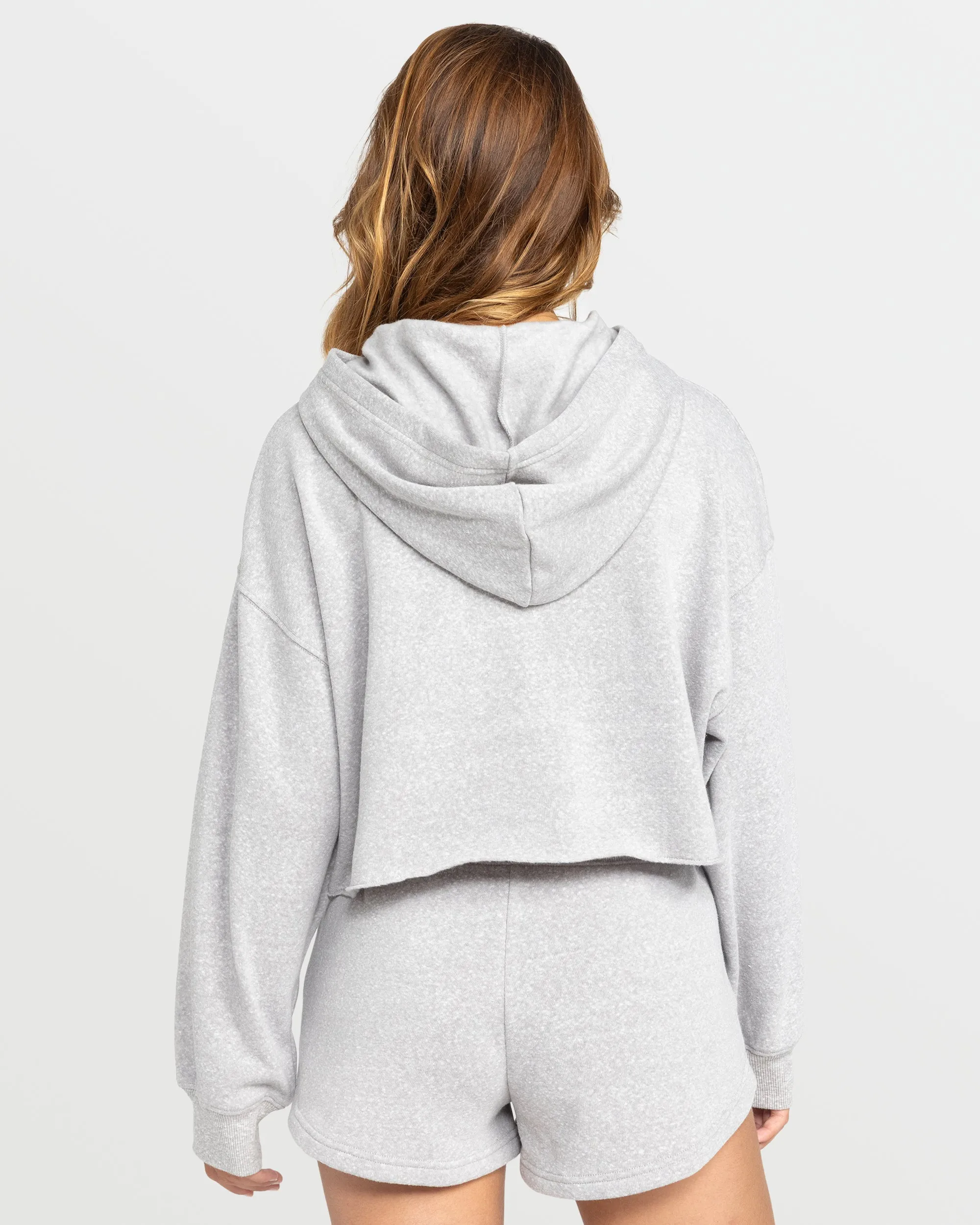 Afternoon Hike Crop Hoodie - Heritage Heather