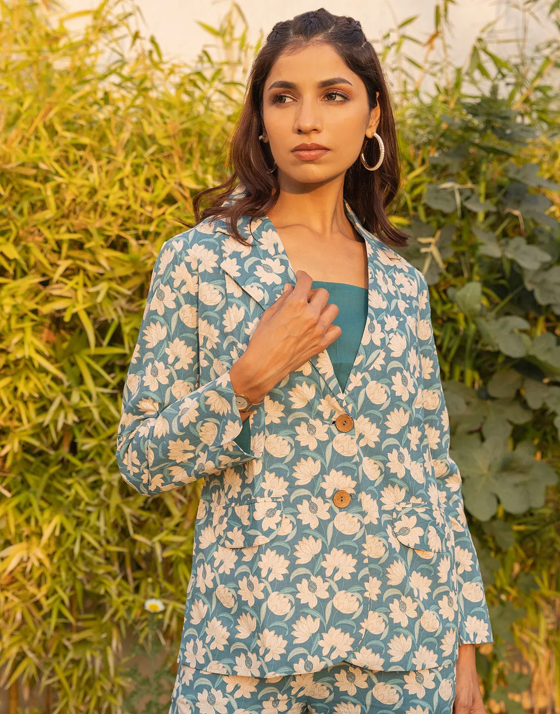 Antalya Blazer set (Blue Print)