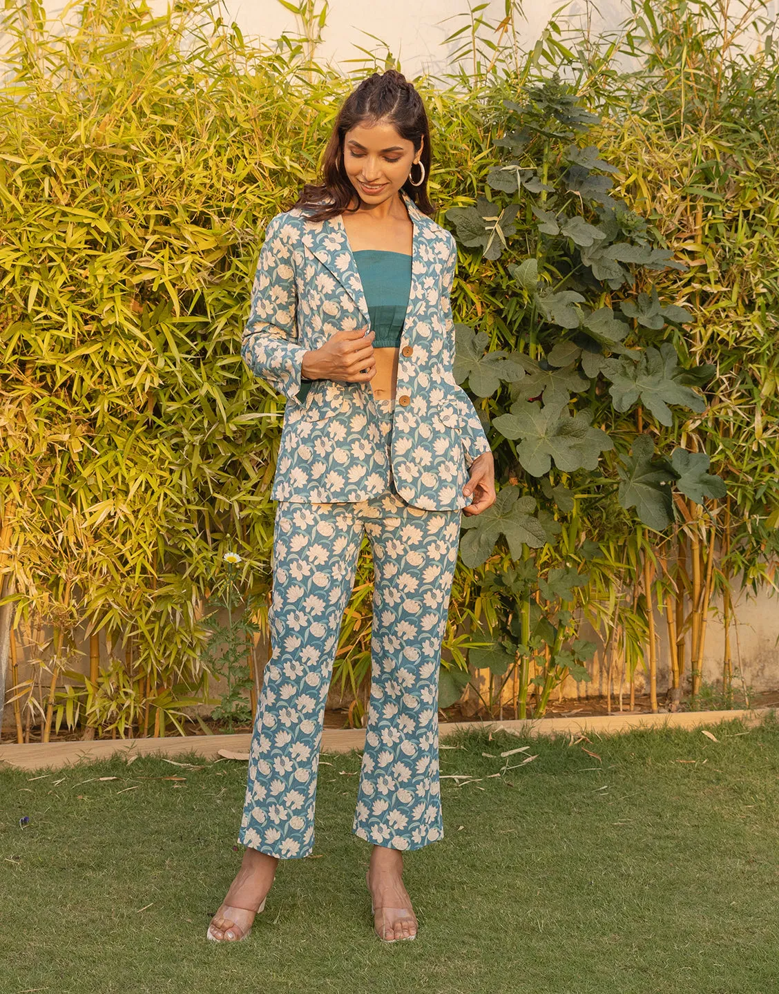 Antalya Blazer set (Blue Print)