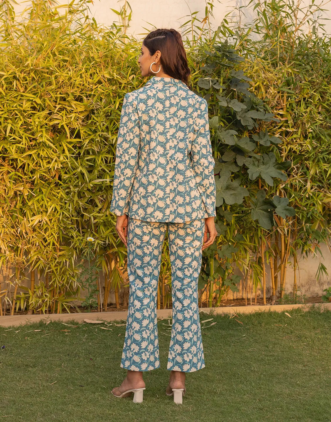 Antalya Blazer set (Blue Print)