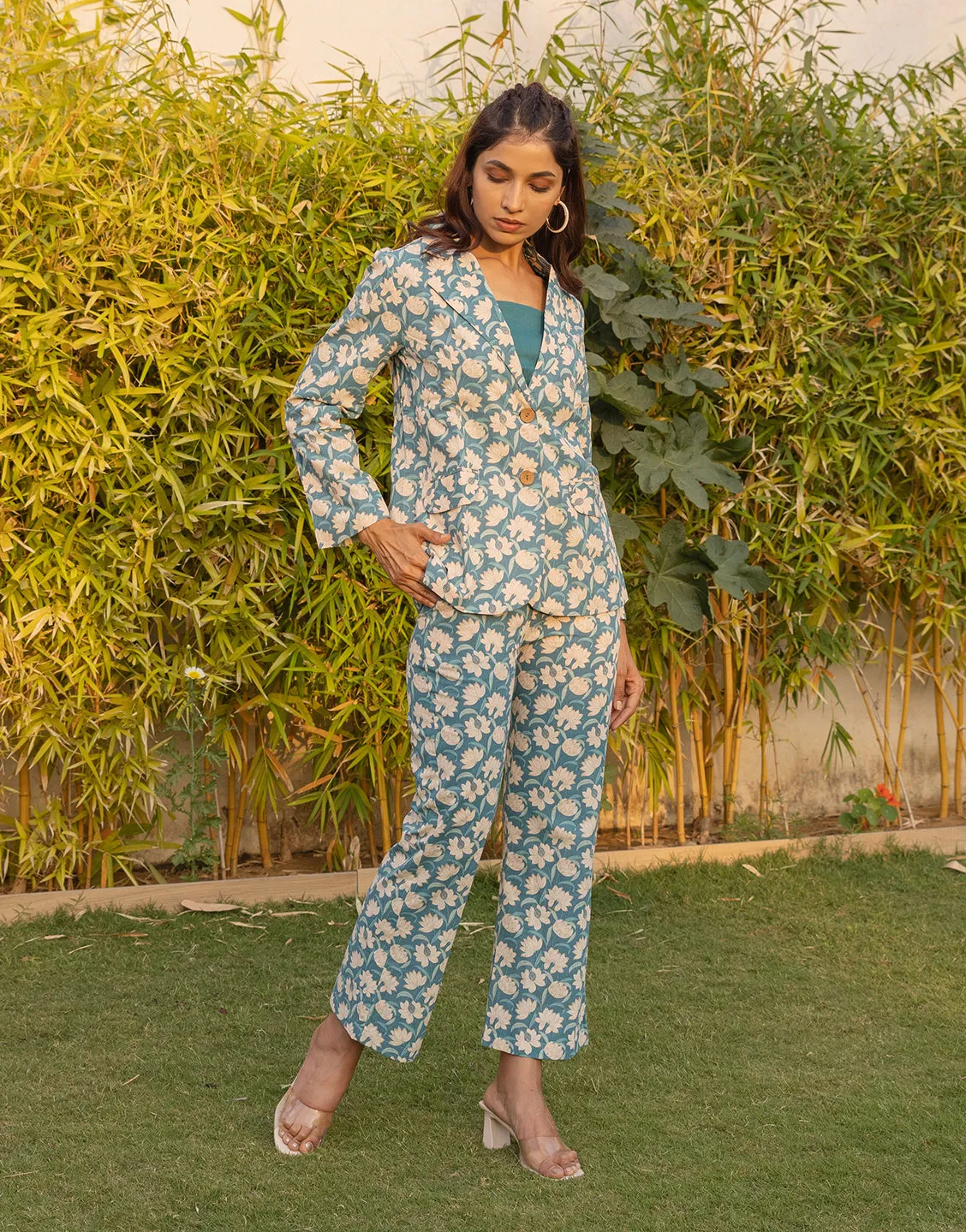 Antalya Blazer set (Blue Print)