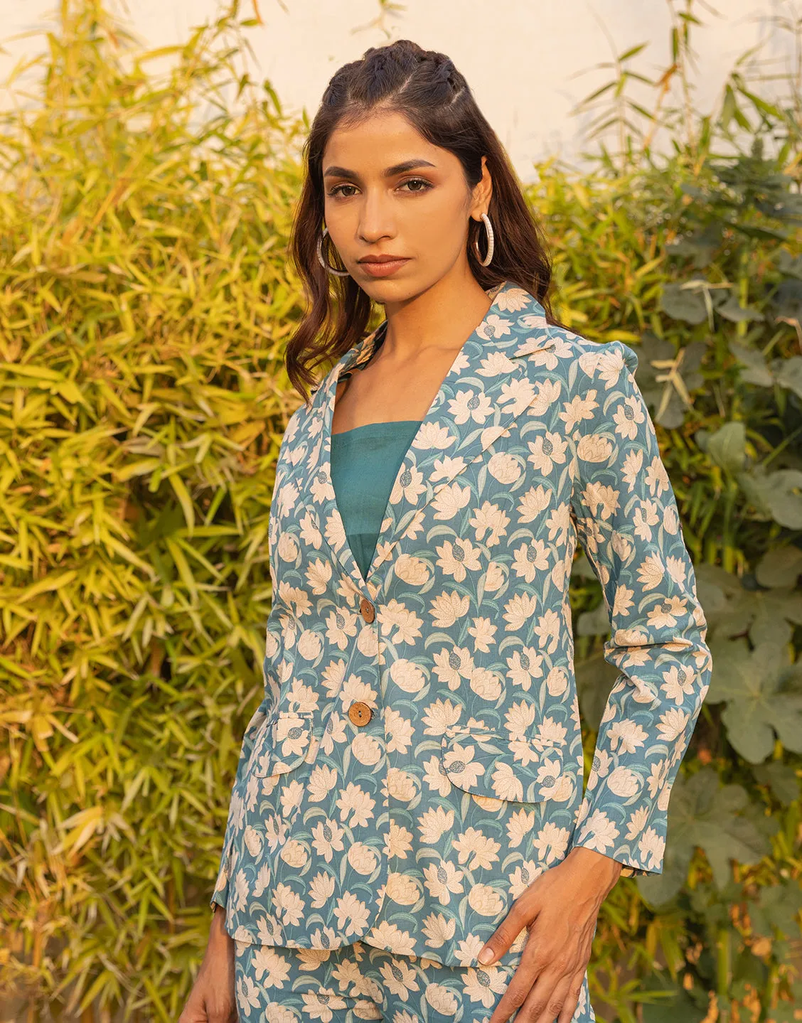 Antalya Blazer set (Blue Print)