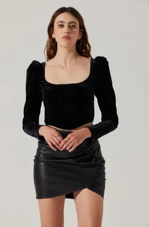 Ashbury Velvet Corset Long Sleeve Top Ashbury Velvet Corset Long Sleeve Top