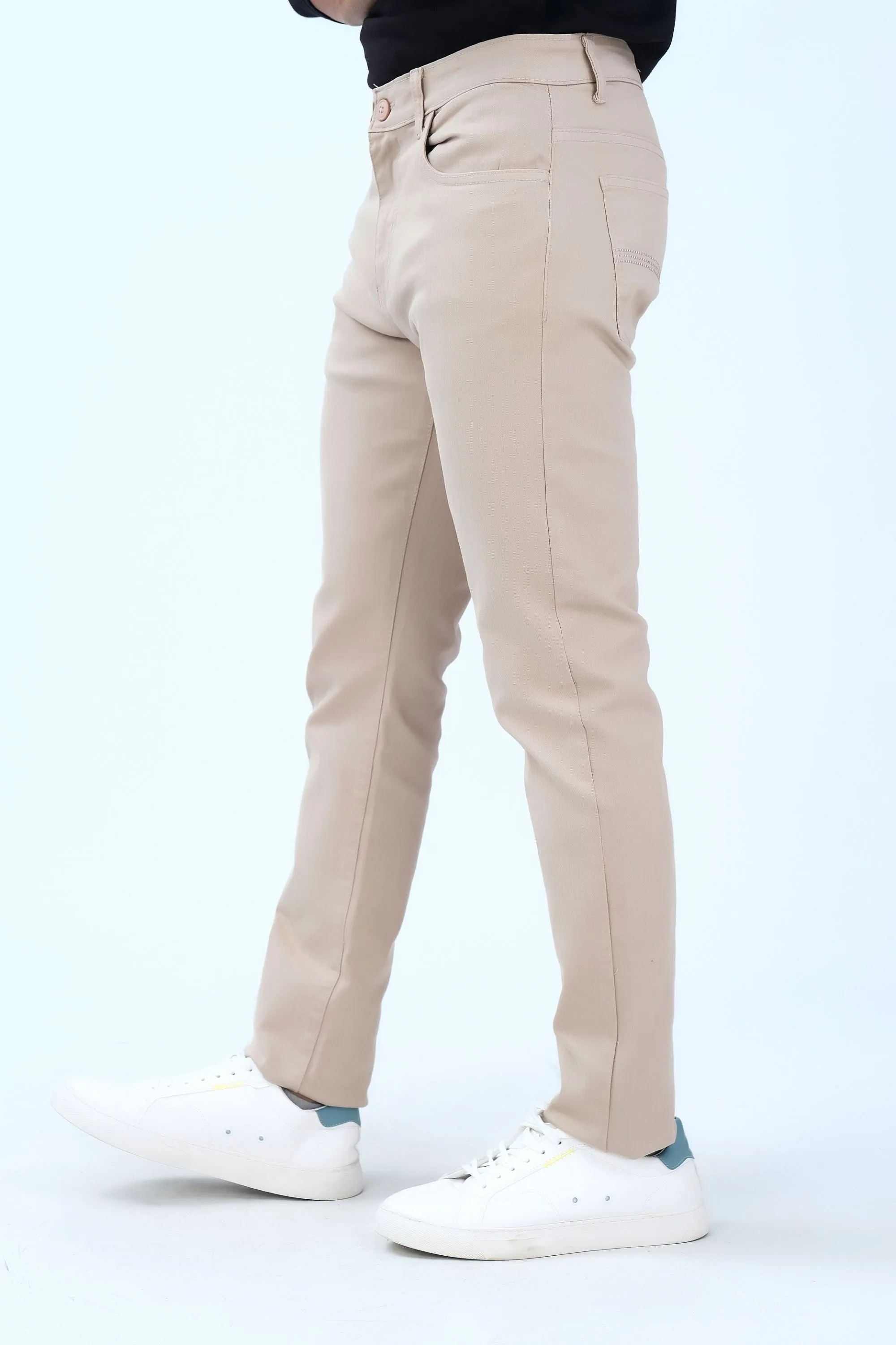 Beige Smart Fit Fashion Pants
