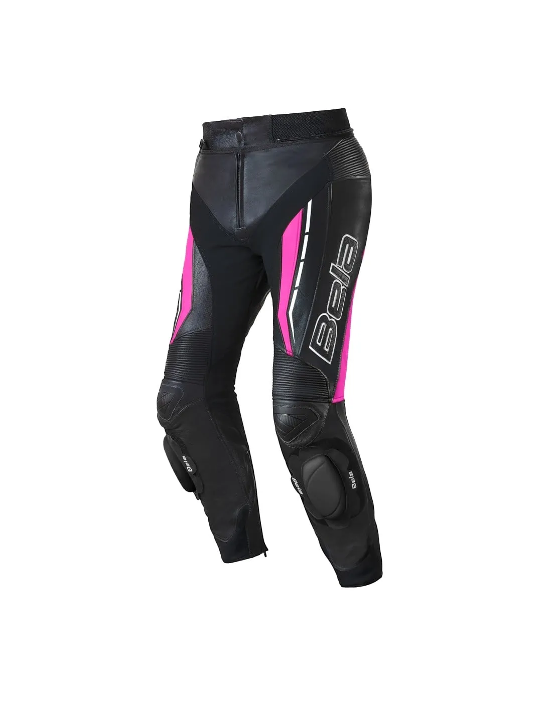 Bela Rocket Motorcycle Mix Kangaroo Leather Ladies Pants for 2PC (Black/Pink)