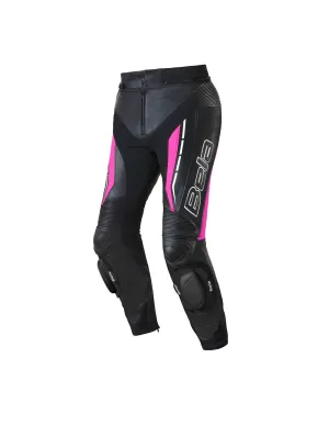 Bela Rocket Motorcycle Mix Kangaroo Leather Ladies Pants for 2PC (Black/Pink)