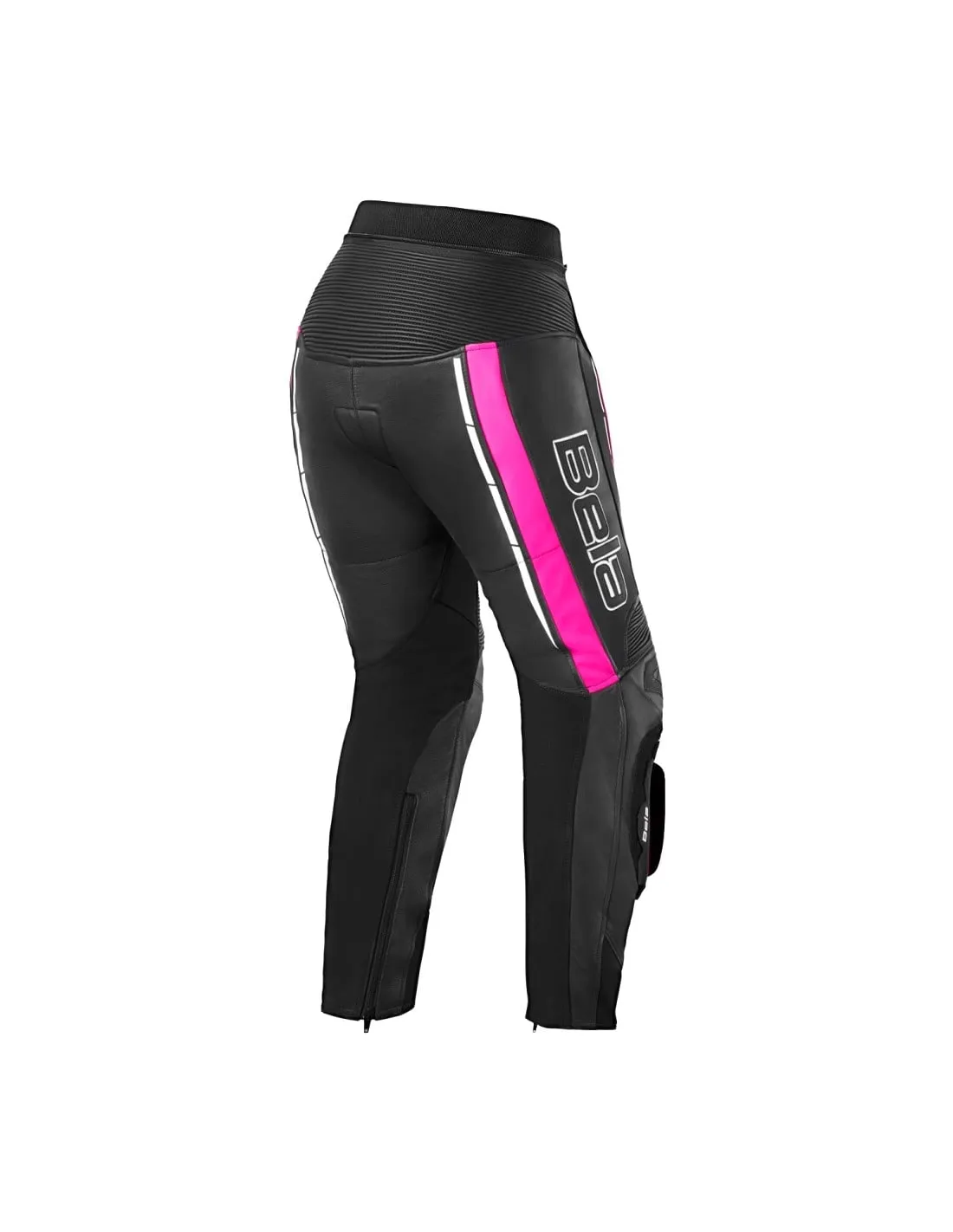 Bela Rocket Motorcycle Mix Kangaroo Leather Ladies Pants for 2PC (Black/Pink)
