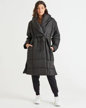 Betty Basics Shawl Puffer Jacket - Black