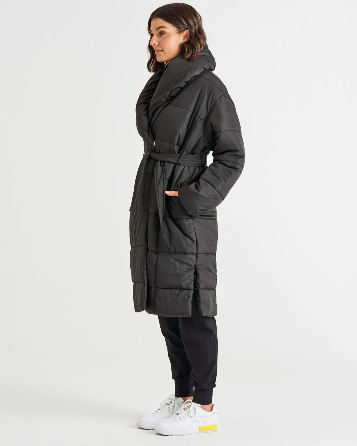 Betty Basics Shawl Puffer Jacket - Black
