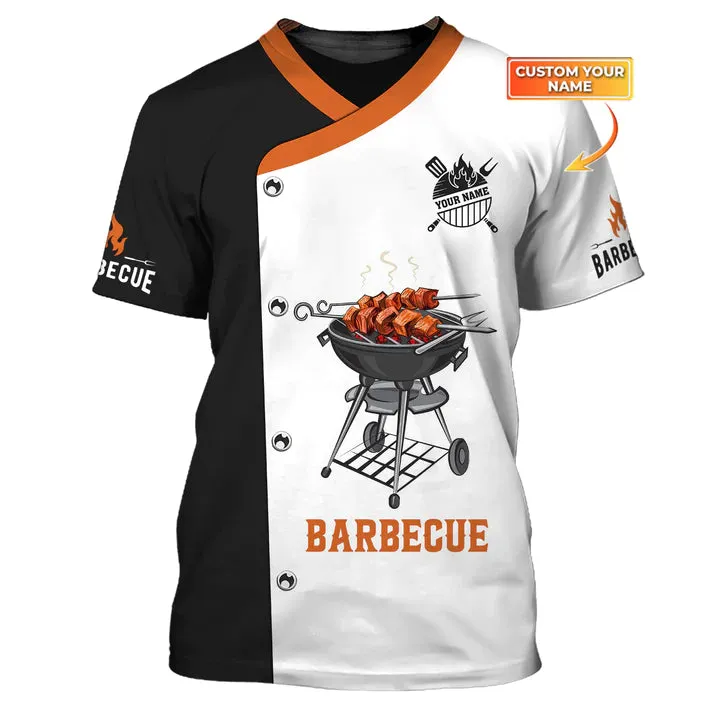 CHEF - Personalized Name 3D Black & White All Over Printed Shirt