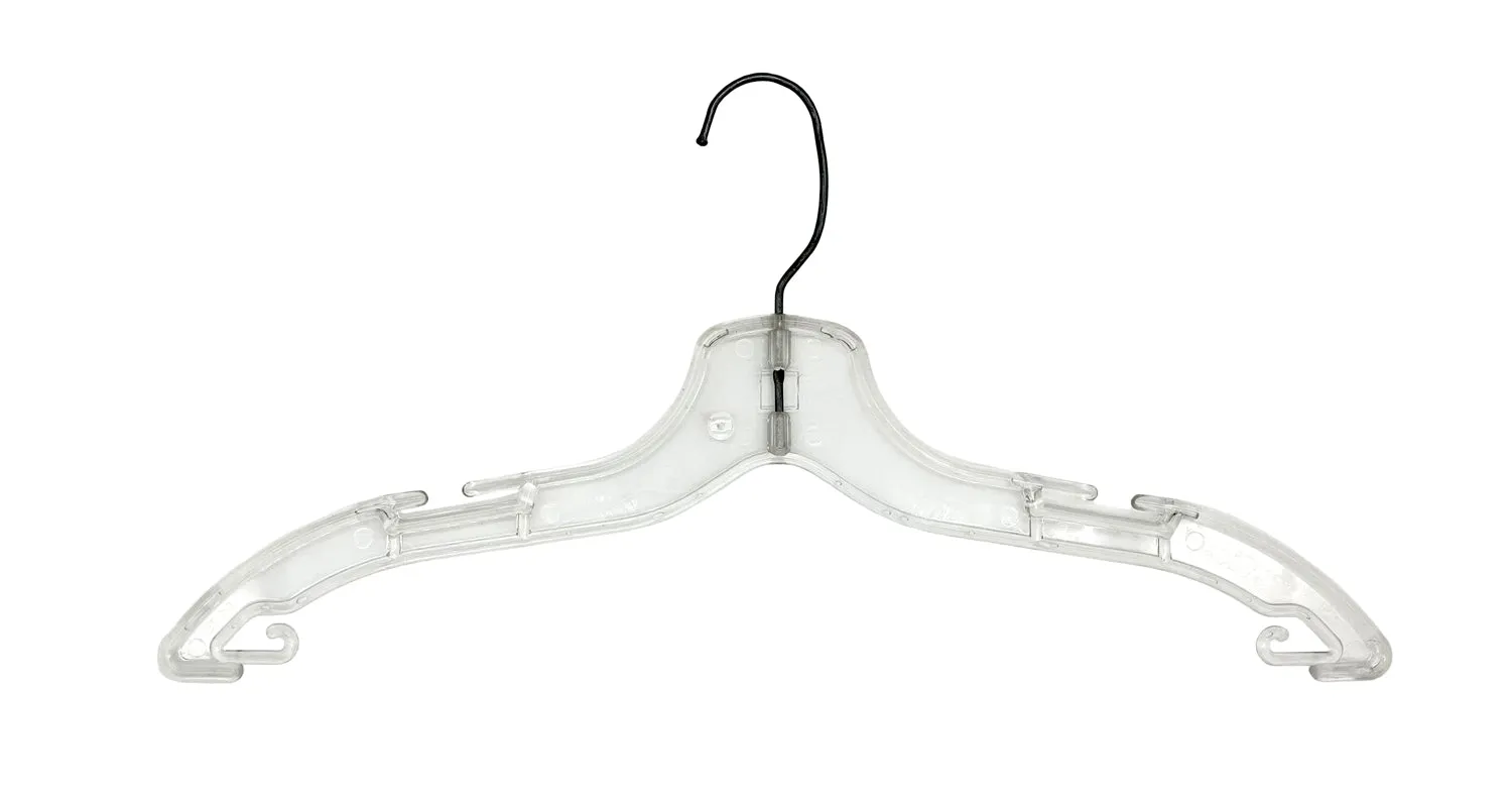 CLEAR PLASTIC DRESS EXTRA HEAVYWEIGHT HANGER 17"  PACK 100