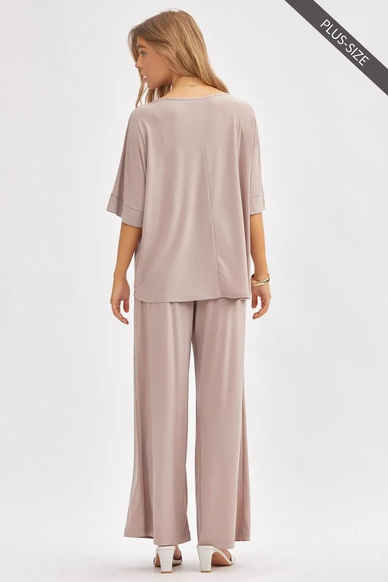 Curvy Mocha Cabana Pant Set