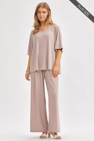 Curvy Mocha Cabana Pant Set