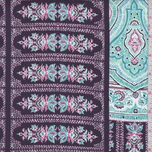 Dark Purple/Pink Moroccan Crepe Georgette Fabric