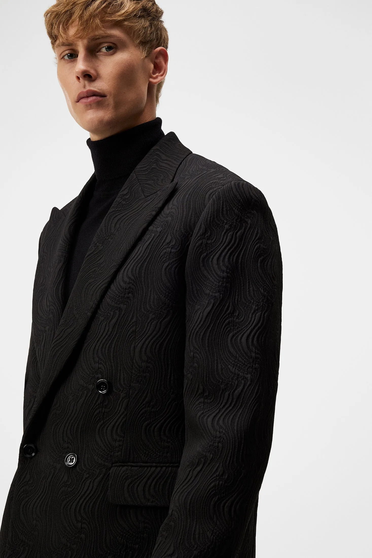 David U Jacquard Swirl Blazer / Black