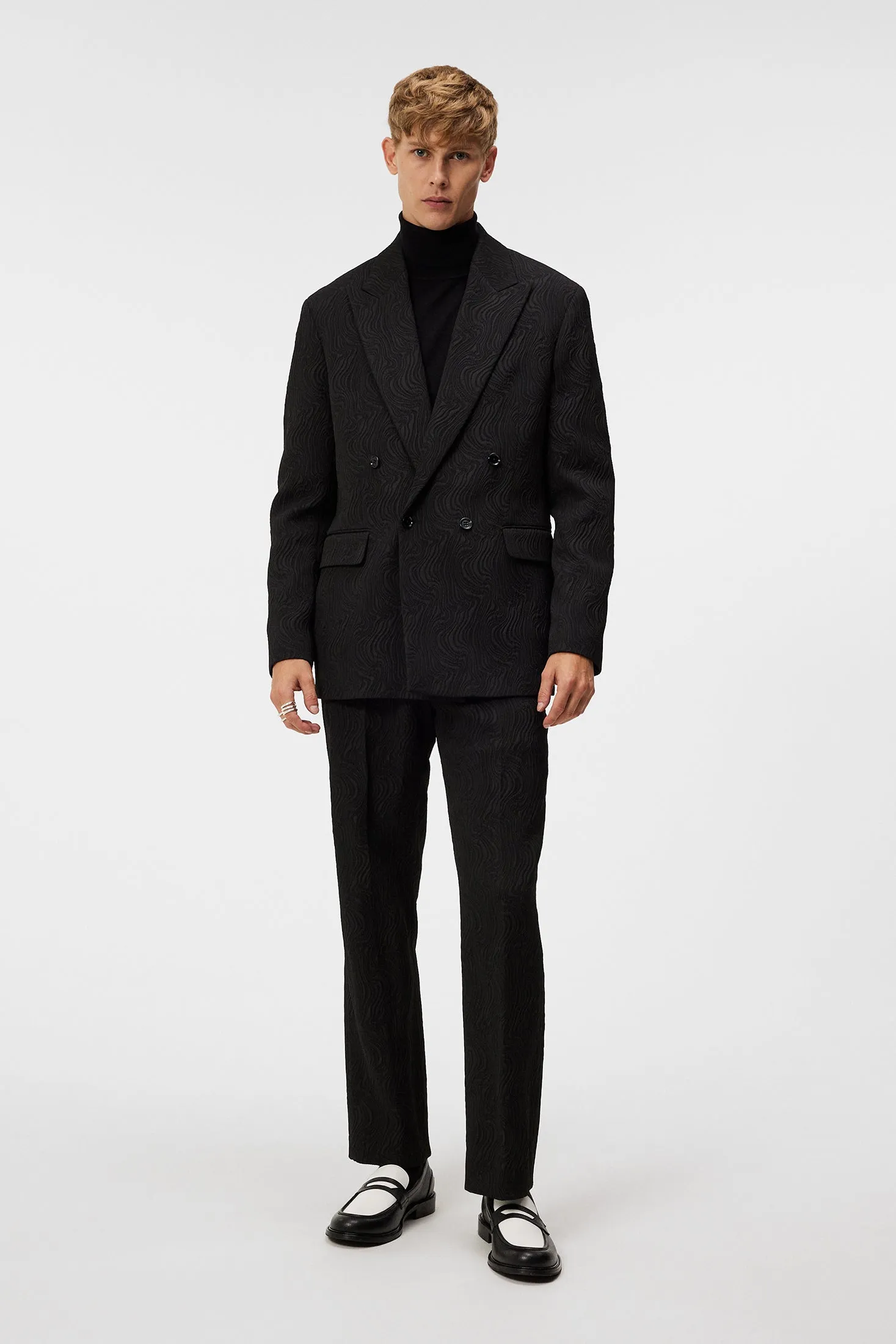 David U Jacquard Swirl Blazer / Black