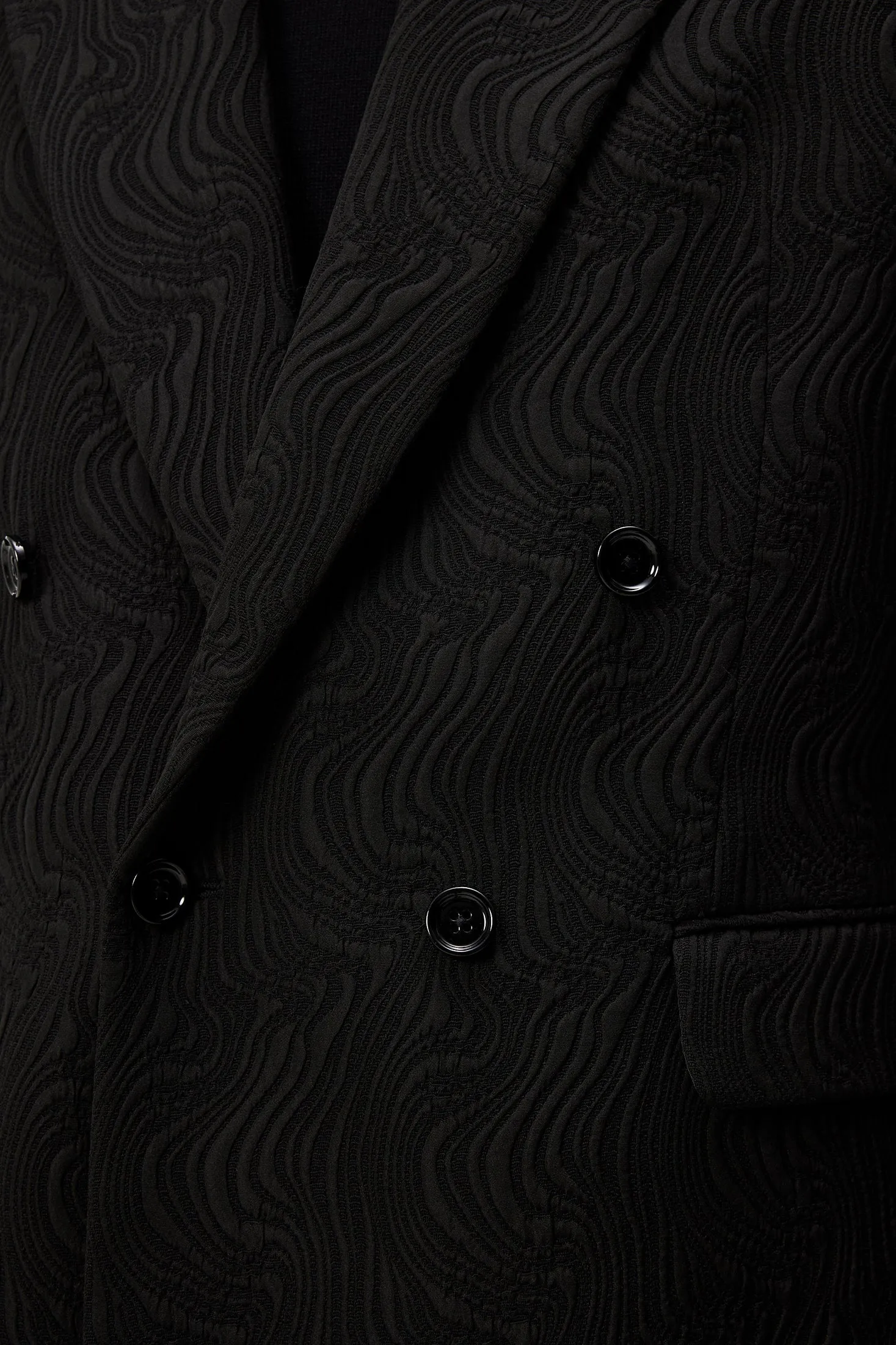David U Jacquard Swirl Blazer / Black