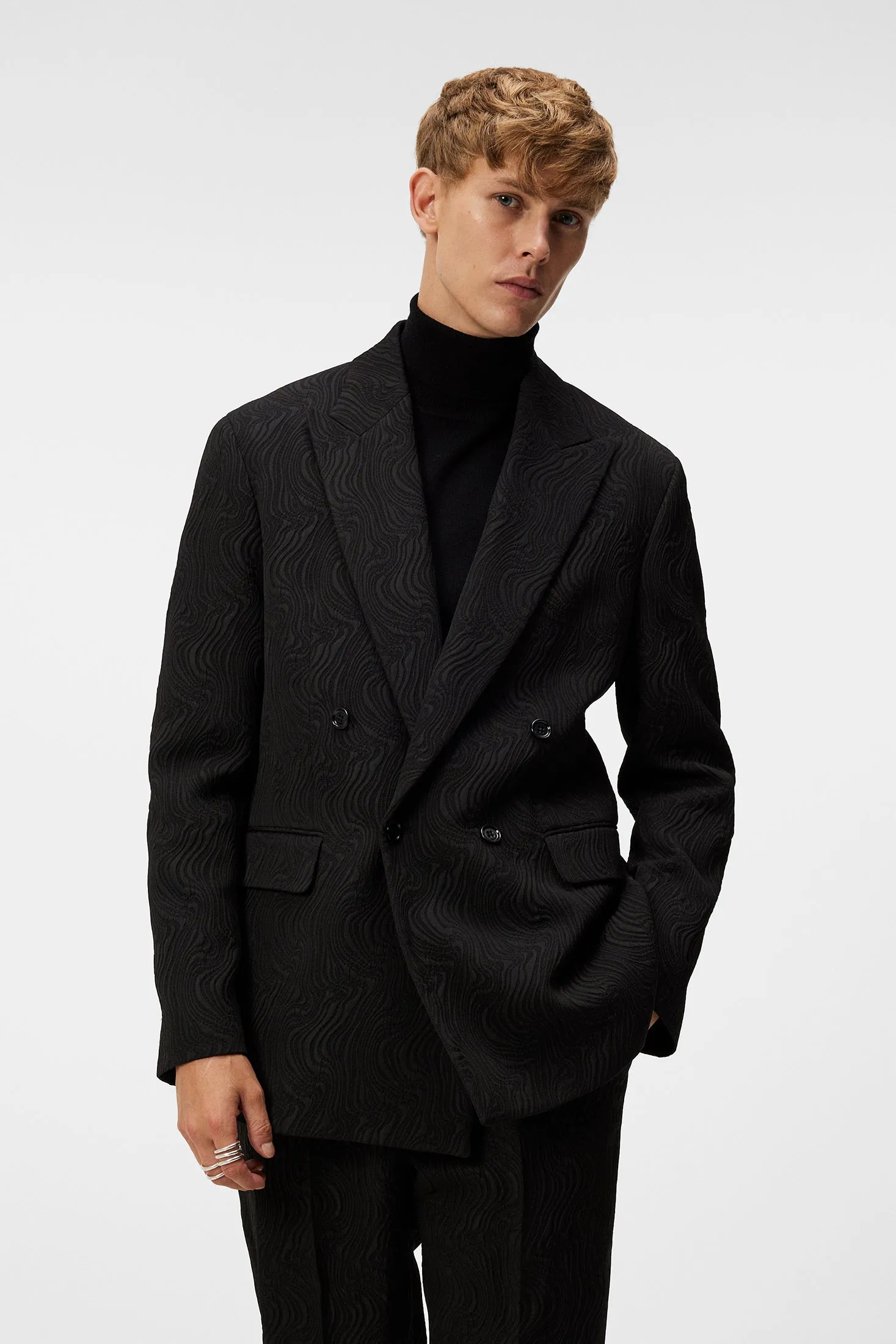David U Jacquard Swirl Blazer / Black