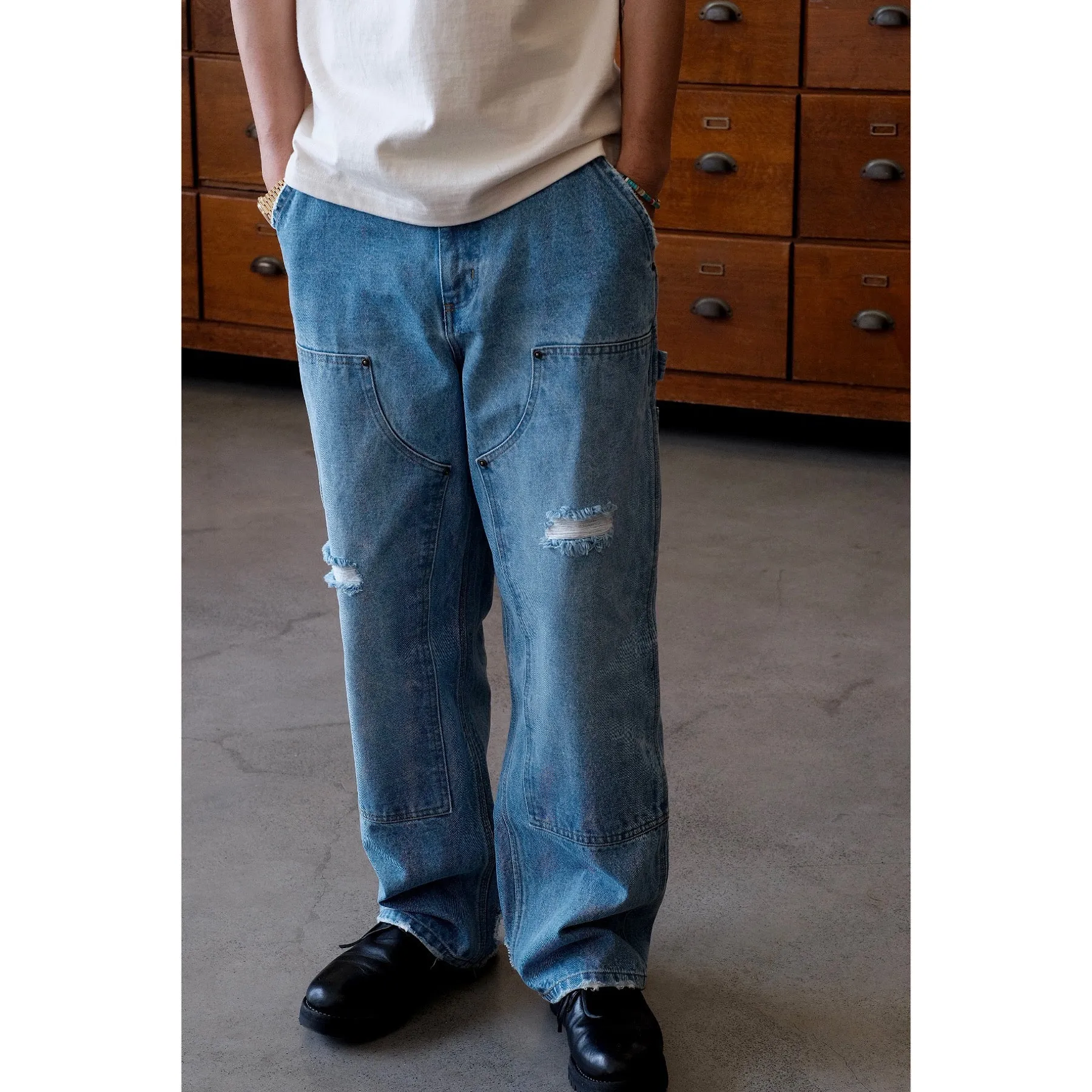 Distressed Vintage Denim Jeans