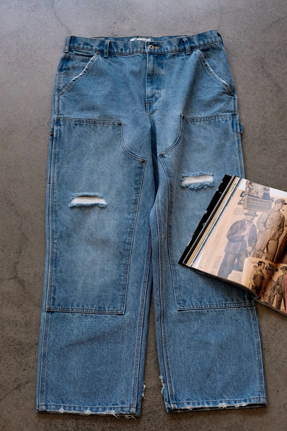 Distressed Vintage Denim Jeans