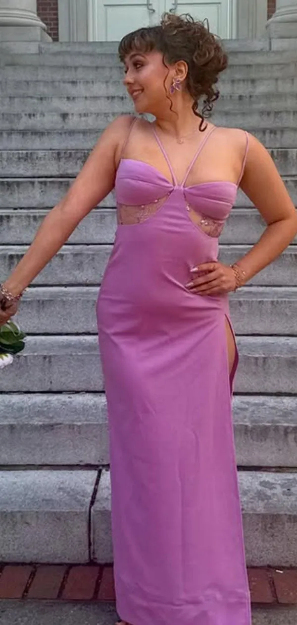 Elegant Purple Spaghetti Straps Long Formal Gown to Impress,WGP1885