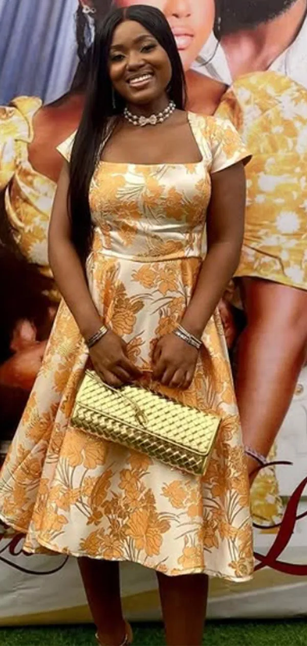Elegant Yellow Short Sleeve A-line Long Formal Gown to Impress,WGP1783