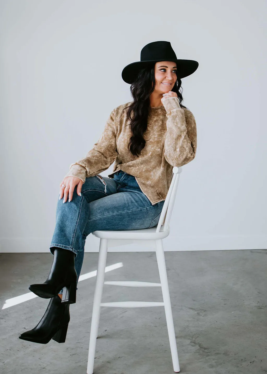 Fleur Washed Crew by Lily & Lottie