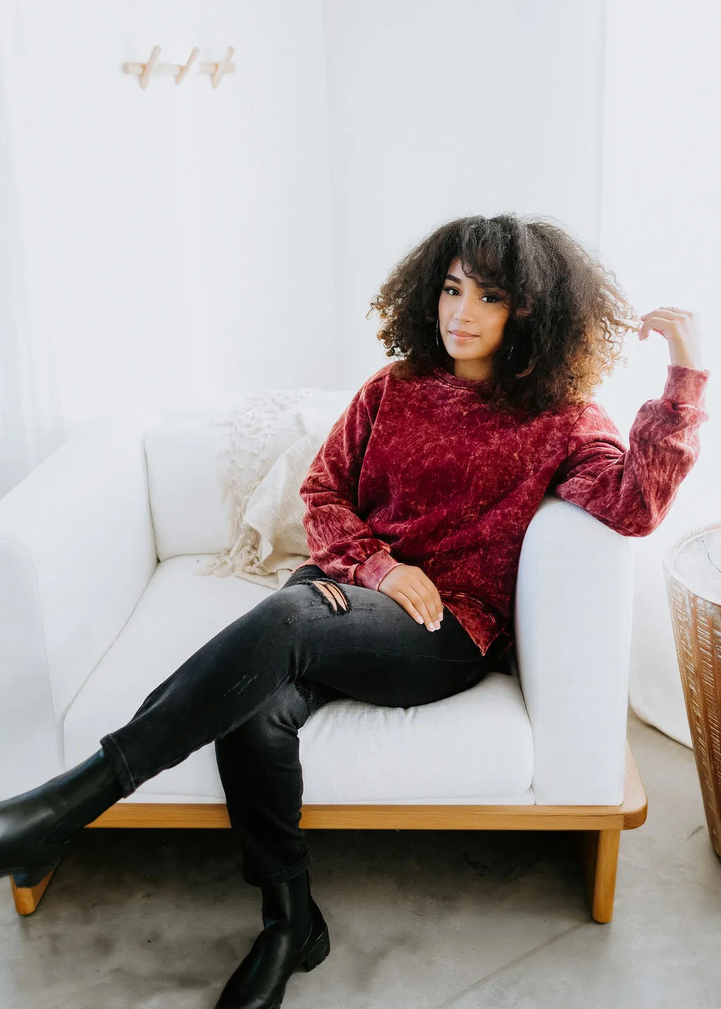 Fleur Washed Crew by Lily & Lottie
