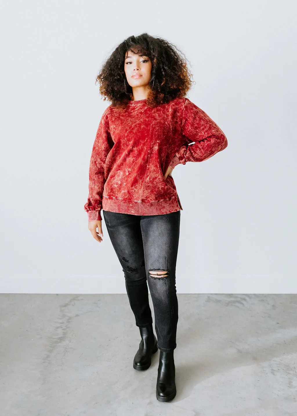 Fleur Washed Crew by Lily & Lottie