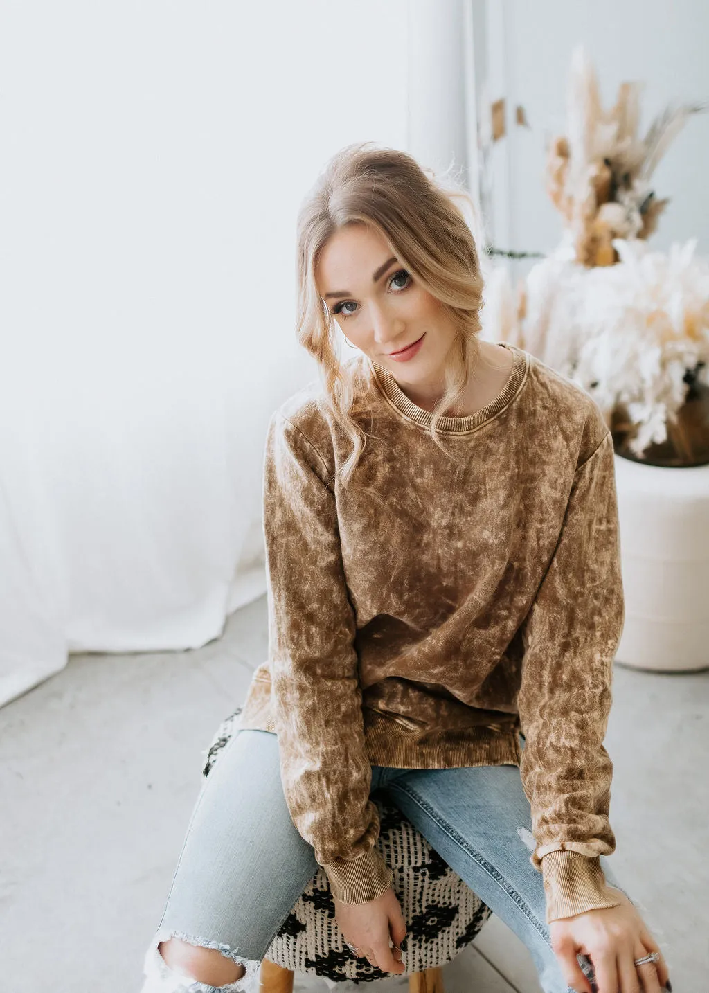 Fleur Washed Crew by Lily & Lottie