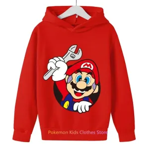 Game Super Mario bros Hoodie For Kids Tops Long Sleeve Boys Clothes Girls Baby Cartoon Children Fashion Spring Autumn Sweatshirt Game Super Mario bros Hoodie For Kids Tops Long Sleeve Boys Clothes Girls Baby Cartoon Children Fashion Spring Autumn Sweatshirt