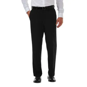 Haggar Mens Classic fit Casual Pants 48 / 29 Black Solid