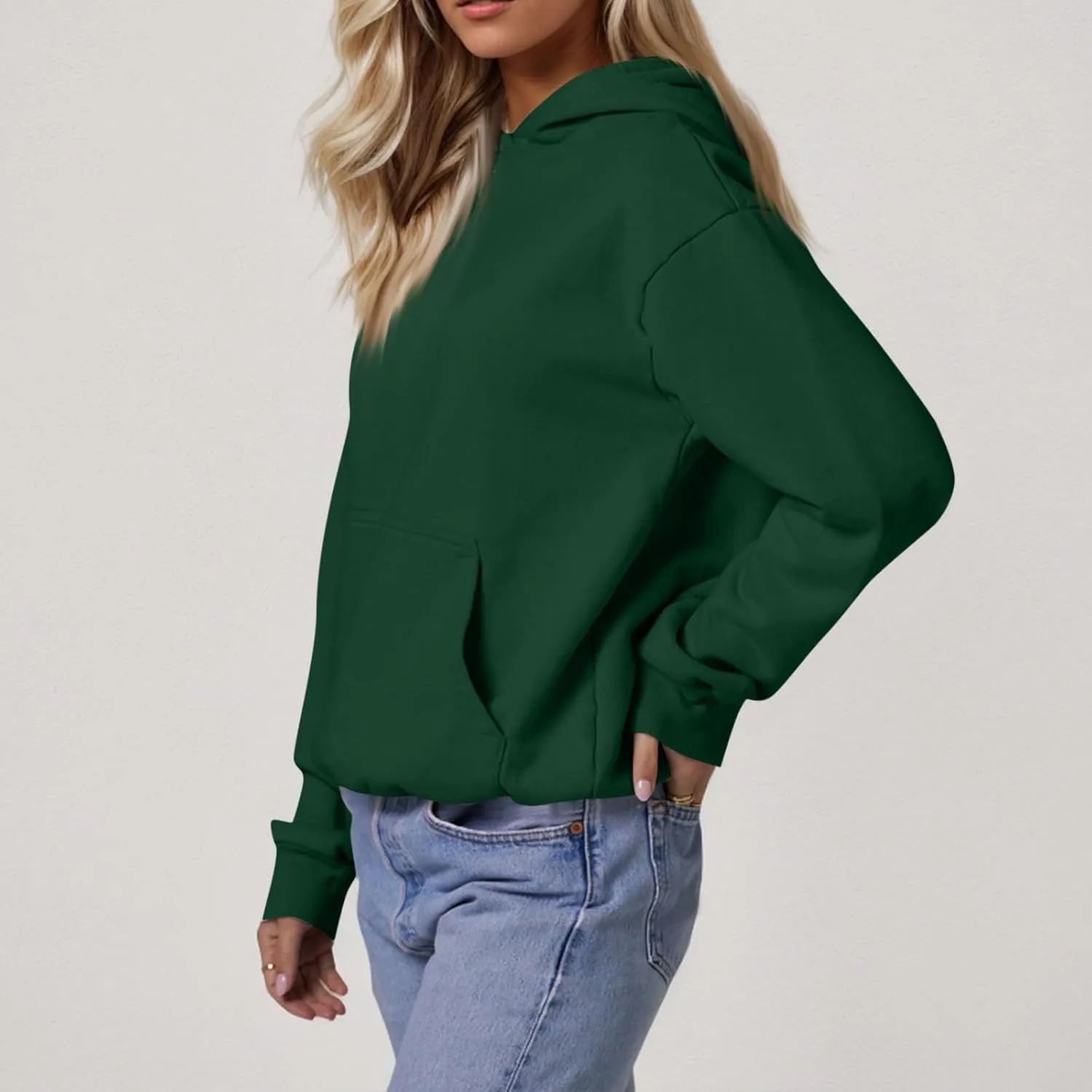 Hoodies for Women Fleece Oversized Hooded Sweatshirt with Pocket Casual Long Sleeve Workout Pullover Sweaters Tops