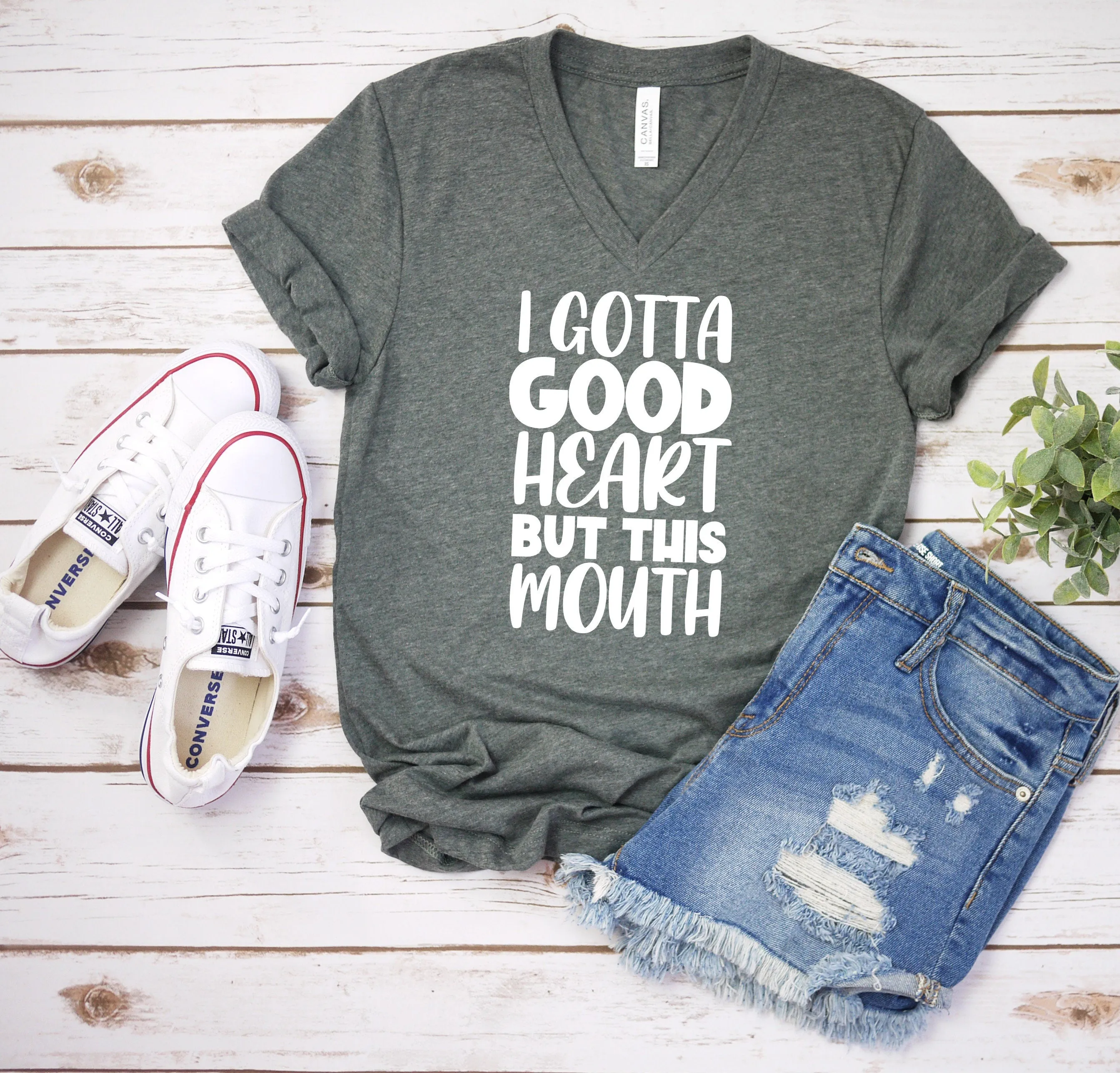I Gotta a Good Heart But This Mouth T Shirt - Funny Sarcastic T Shirt - Humor Shirt