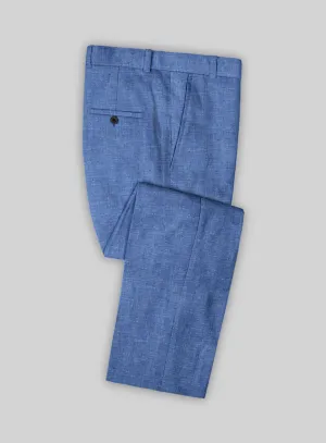 Italian Linen Smoked Blue Pants Italian Linen Smoked Blue Pants