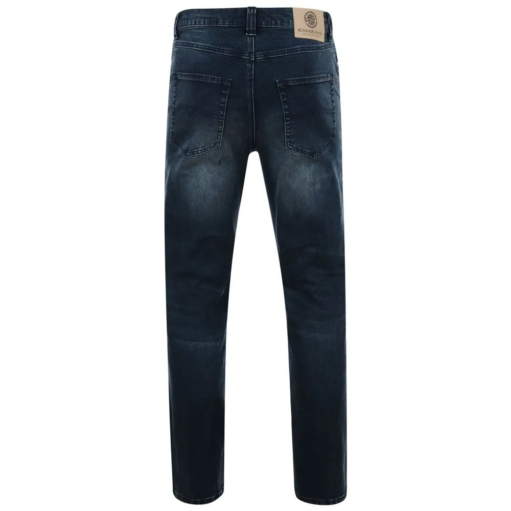 KAM Men's Extra Tall Stretch Denim Dark Wash Jeans (Aron) Waist 32-48