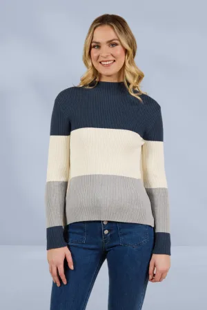 Knewe Cruze Sweater Petrol Off White Grey