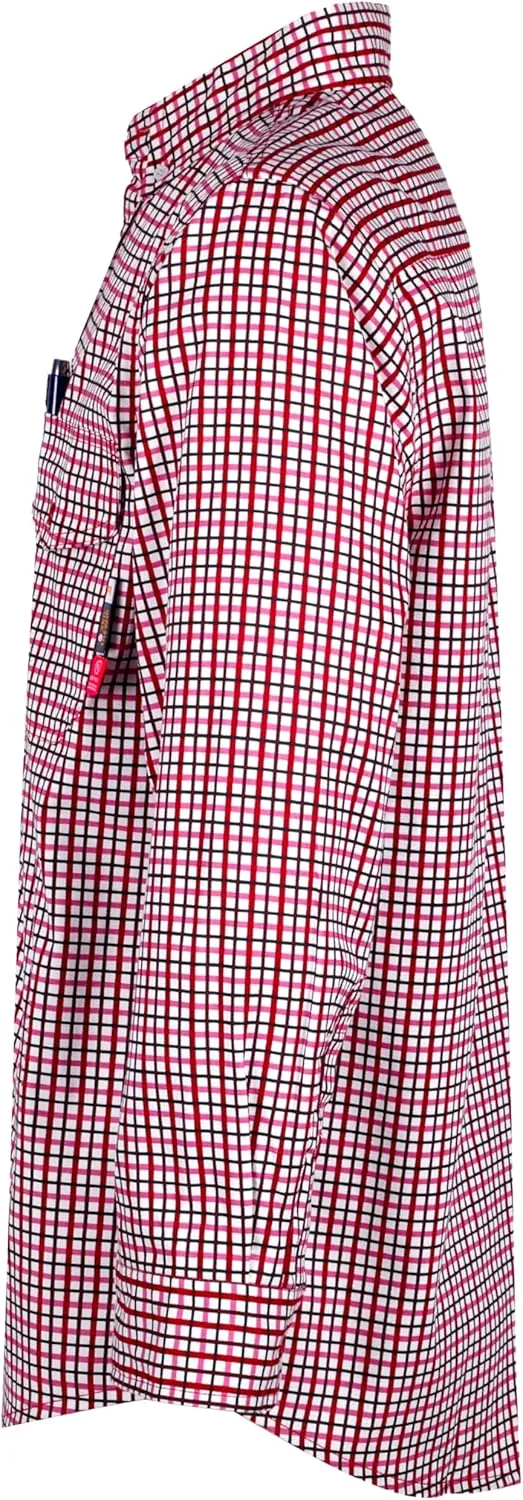 KONRECO FR Shirts for Men 100% Cotton 6.5oz Fire Resistant Lightweight Men's Plaid Work Shirts