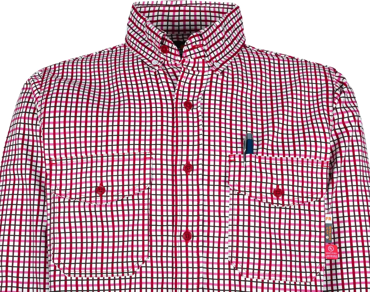 KONRECO FR Shirts for Men 100% Cotton 6.5oz Fire Resistant Lightweight Men's Plaid Work Shirts