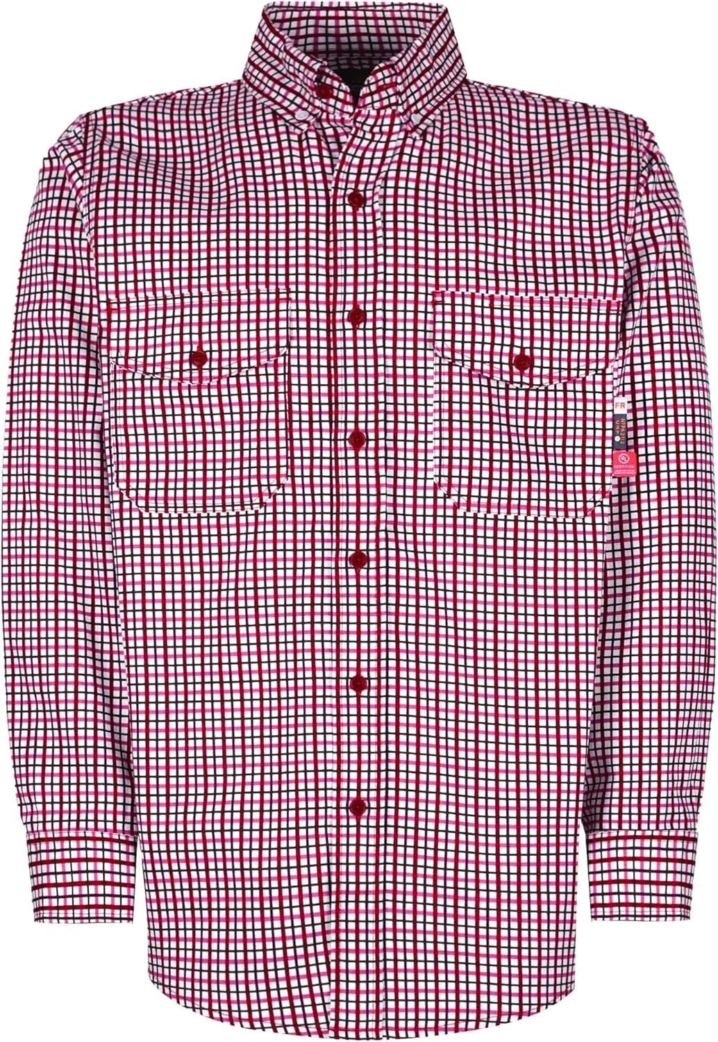 KONRECO FR Shirts for Men 100% Cotton 6.5oz Fire Resistant Lightweight Men's Plaid Work Shirts
