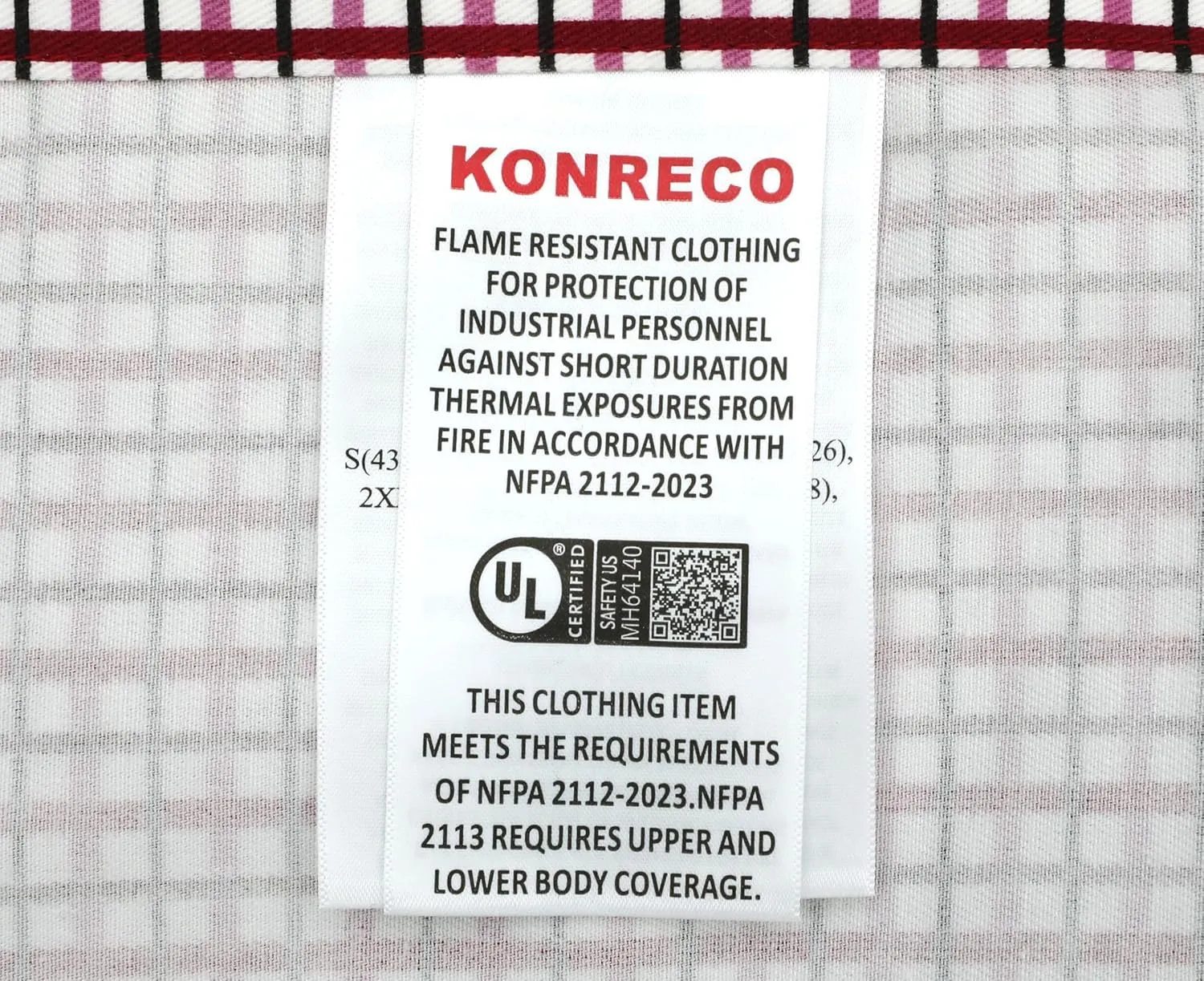 KONRECO FR Shirts for Men 100% Cotton 6.5oz Fire Resistant Lightweight Men's Plaid Work Shirts