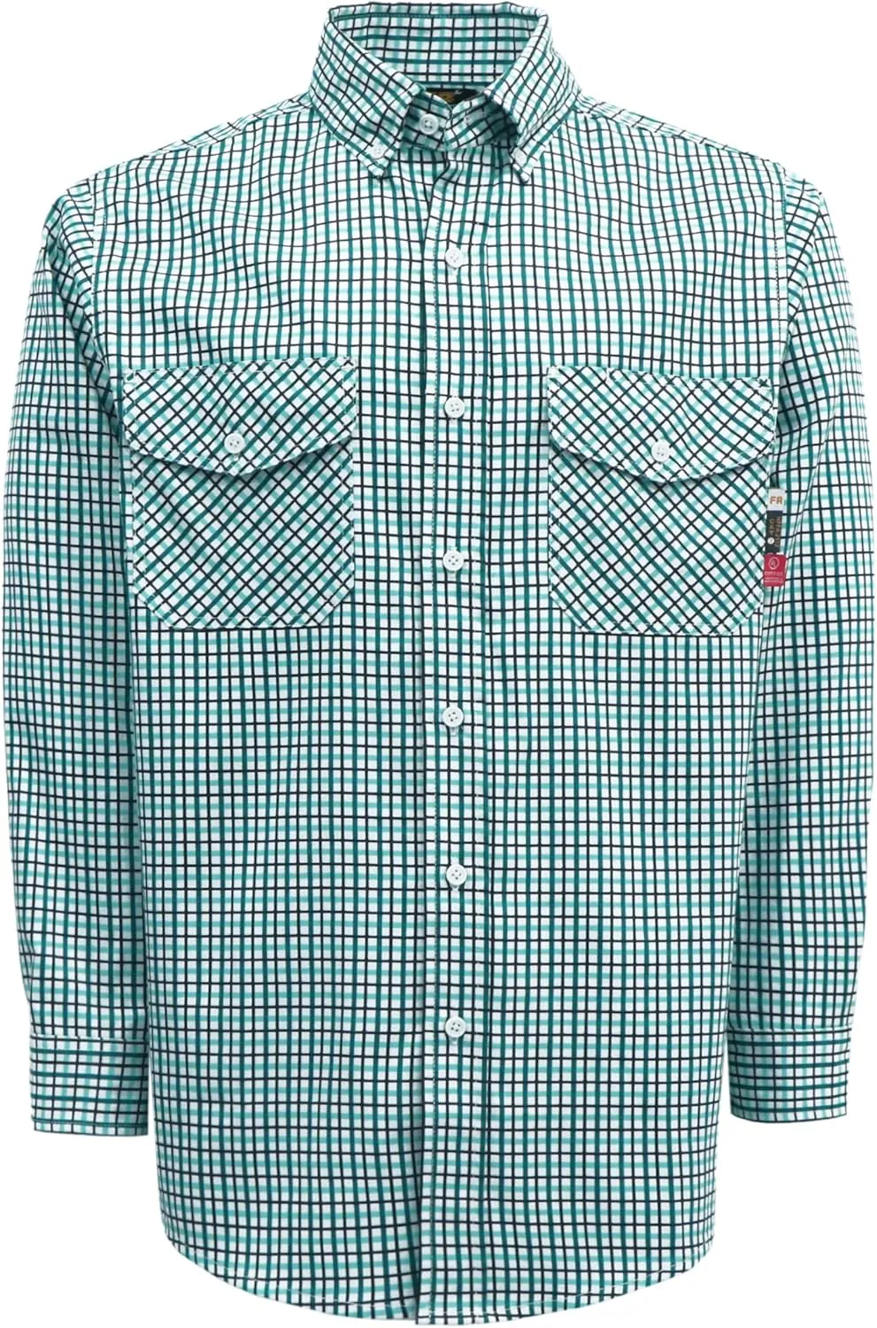 KONRECO FR Shirts for Men 100% Cotton 6.5oz Fire Resistant Lightweight Men's Plaid Work Shirts