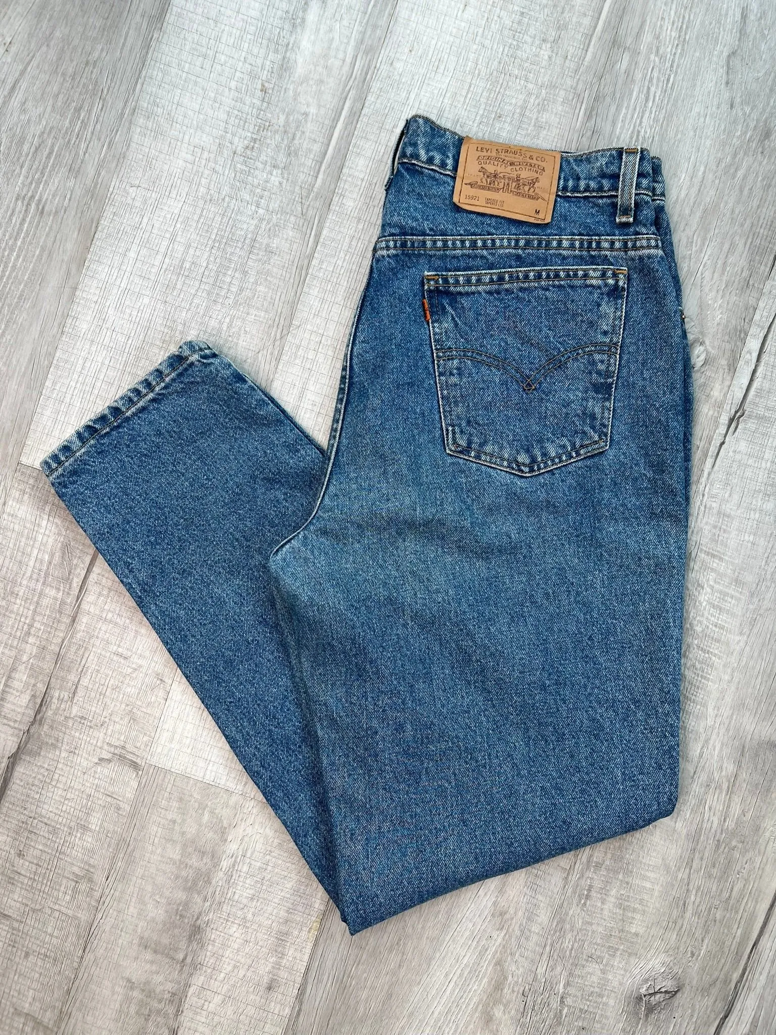 Levi’s 921 Vintage Orange Tab Tapered Fit Tapered Leg Blue Jeans