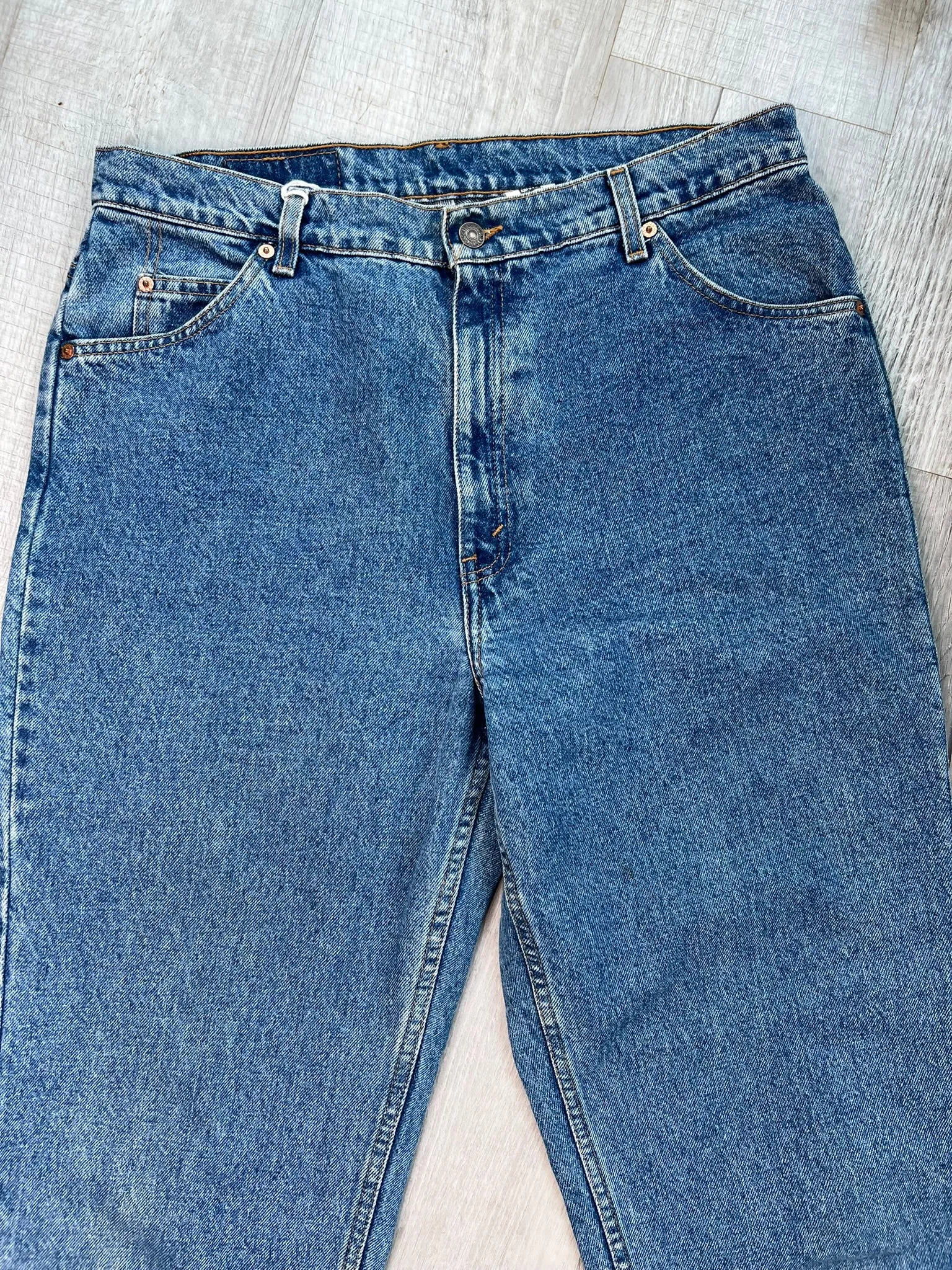 Levi’s 921 Vintage Orange Tab Tapered Fit Tapered Leg Blue Jeans