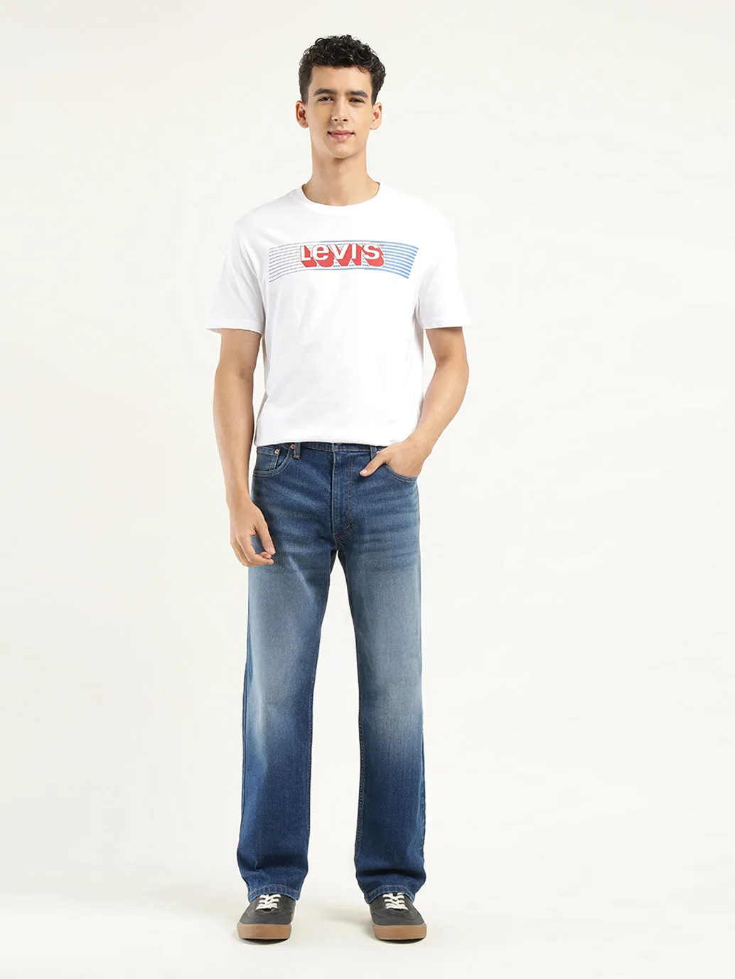 Men's 555'96 Relaxed Straight Fit Indigo Jeans