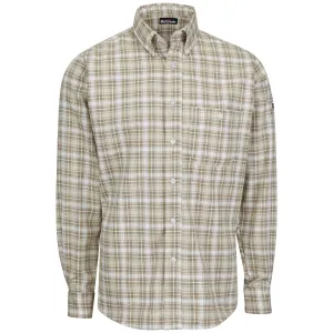 Men’s Long Sleeve Plaid Dress Shirt SLP2 - Khaki Plaid