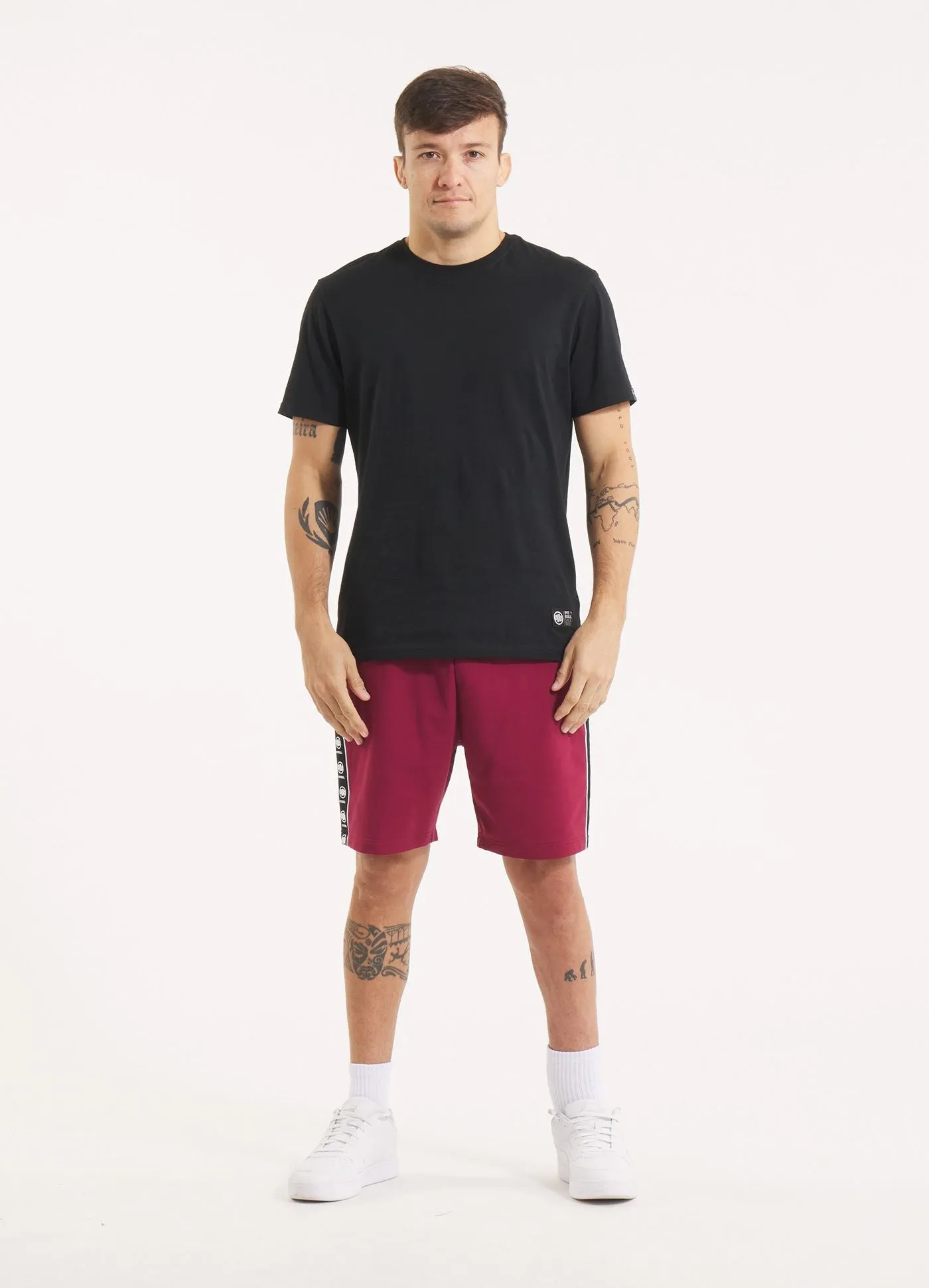Men's sweat shorts TAPE NUGGET - Burgundy