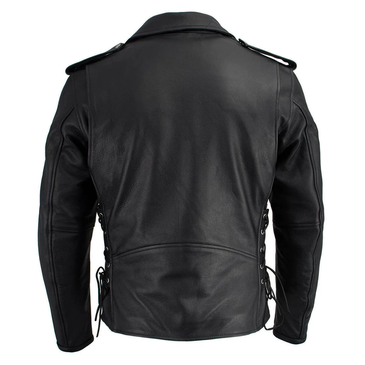 Milwaukee Leather LKM1711 Black Leather Motorcycle Jacket for Men,