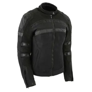 Milwaukee Leather MPL2775 Black Armored Textile Motorcycle Jacket for Women - All Season Jacket w/ Removable Liner Milwaukee Leather MPL2775 Black Armored Textile Motorcycle Jacket for Women - All Season Jacket w/ Removable Liner