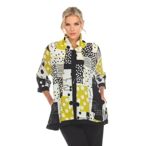 Moonlight Polka-Dot Lightweight Button Front Swing Blouse/Jacket - 3497 Moonlight Polka-Dot Lightweight Button Front Swing Blouse/Jacket - 3497